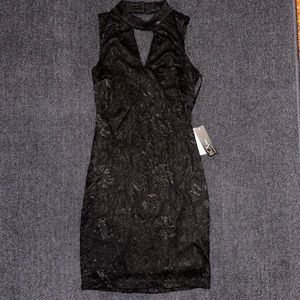 Lace Black Mini Dress- BCX dress